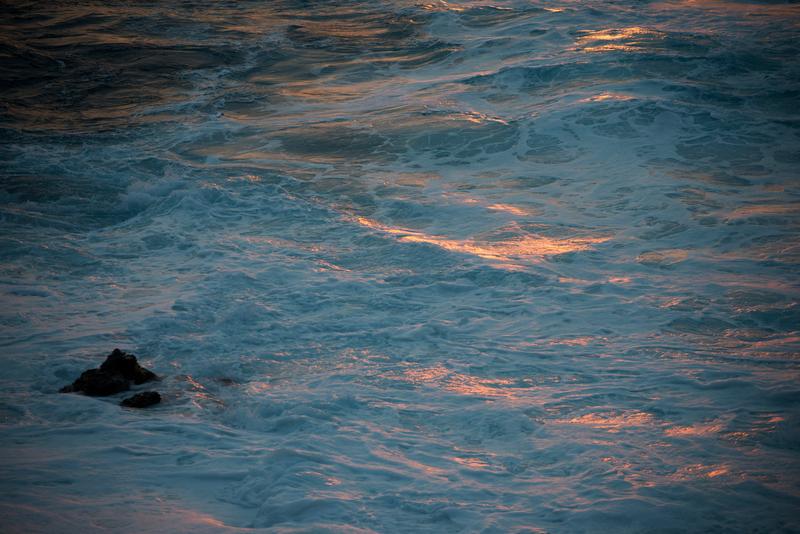 Lava Rock and Ocean Pallete at Sunset, Hawaii